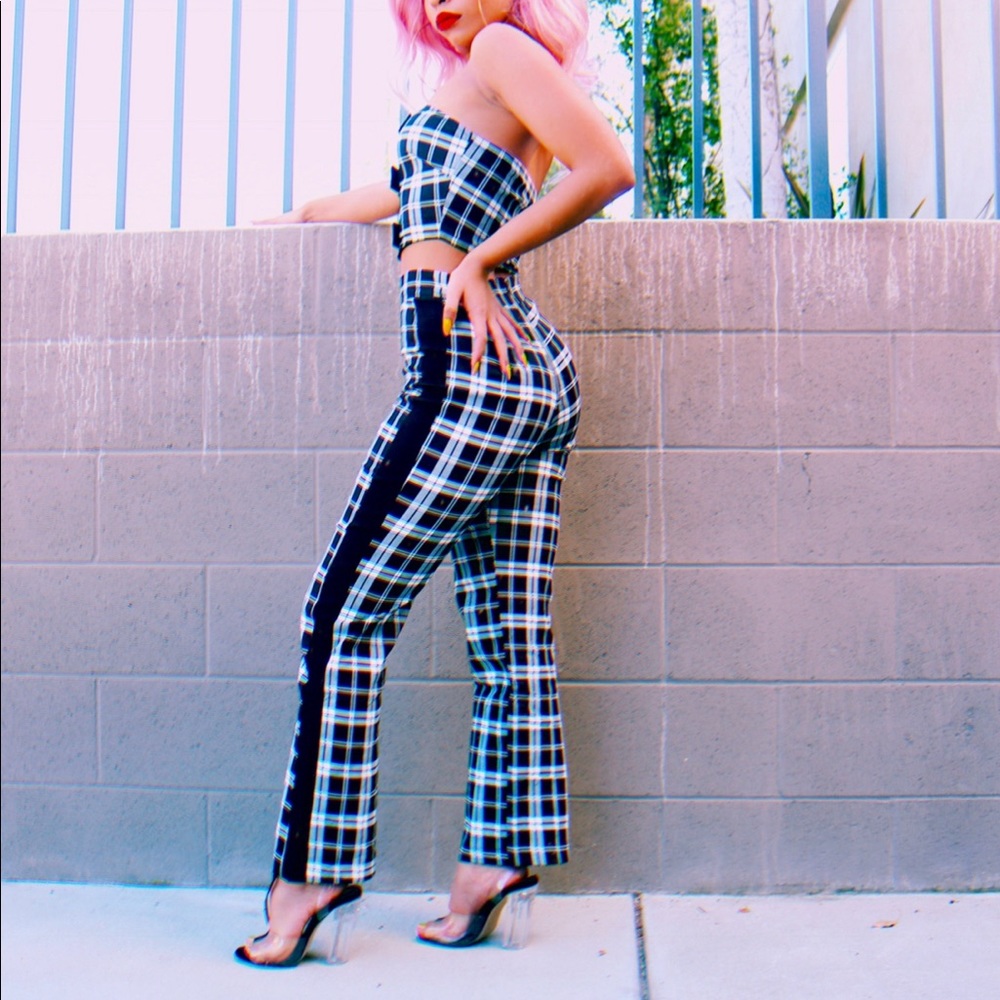Plaid Pants Set